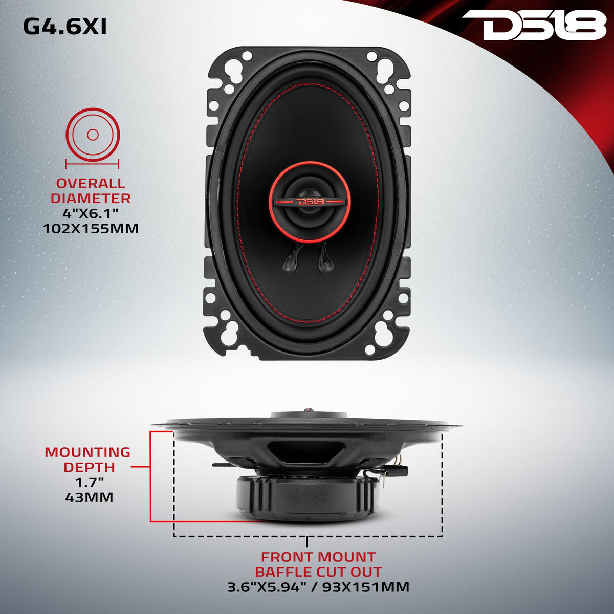 DS18 G4.6XI 4x6" Coaxial — view 7
