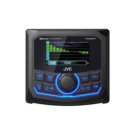 JVC KD-MR305BTS Digital Media Receiver featuring Bluetooth® / USB / SiriusXM / 2.7" Color Display / Dust-proof & Waterproof (IP66) / UV Protection (ASTM D4329) / Rustproof (ASTM B117) / Global Tuner with Weather Band / 13-Band EQ / Variable Color Illumina — view 3