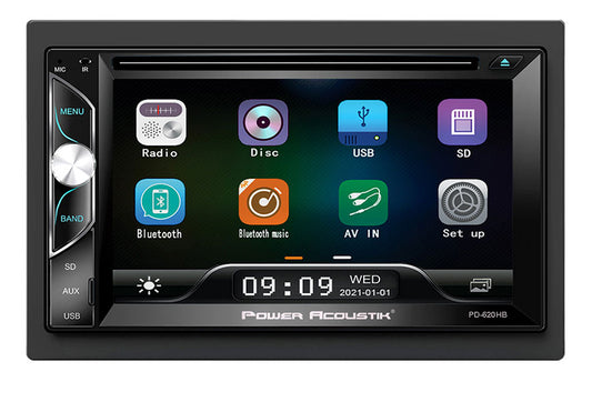 Power Acoustik PD-620HB | Double DIN DVD AM/FM Receiver 6.5-Inch Touchscreen Monitor and Mobile Link MHL Input — view 1