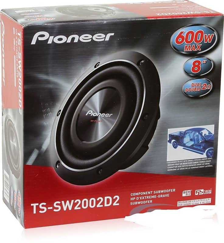 Pioneer TS-SW2002D2 8" Shallow-Mount Subwoofer with Dual 2-Ohm Voice Coils and 600 Watts Max. Power — view 2