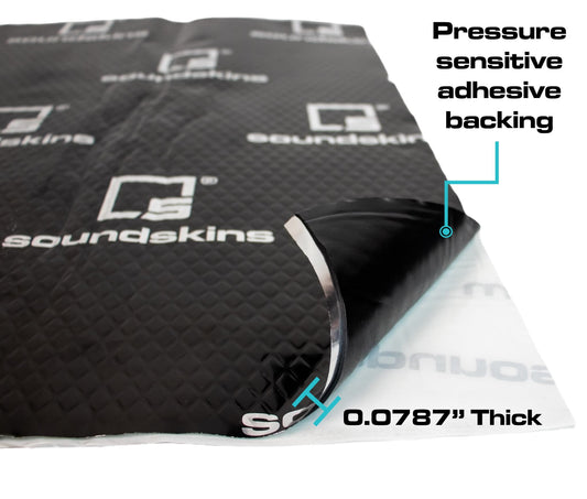 SoundSkins | Classic Black Sound Deadening Kit Double Layer Mat | SSK-CLASSICBLACK | Pure Rubber Butyl & Diamond Embossed Foil, 38.75 sq ft — view 2