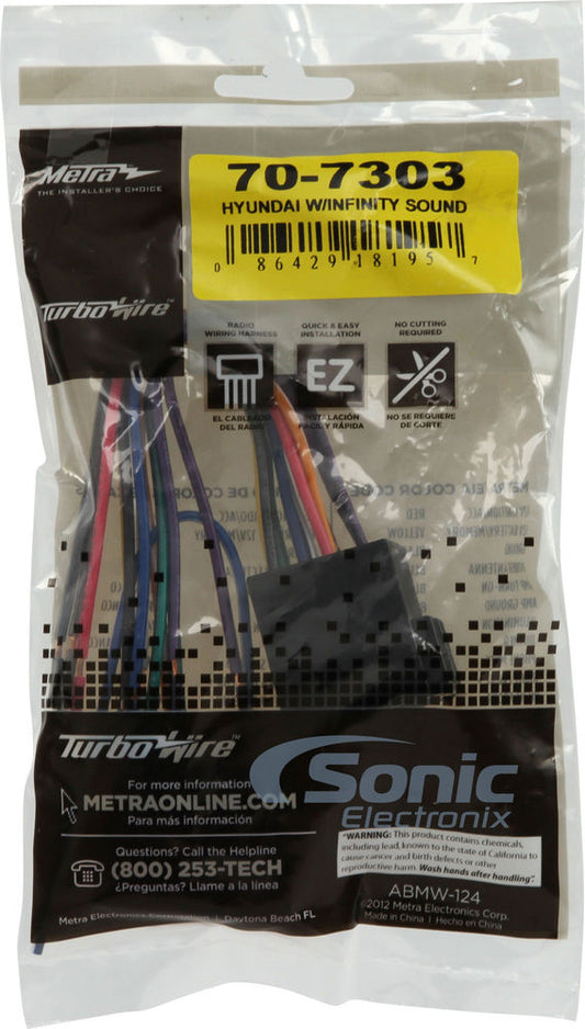 Metra 70-7303 Car Stereo Wiring Harness for Select 2008-Up Hyundai/Kia Vehicles with Infinity Sound System — view 2