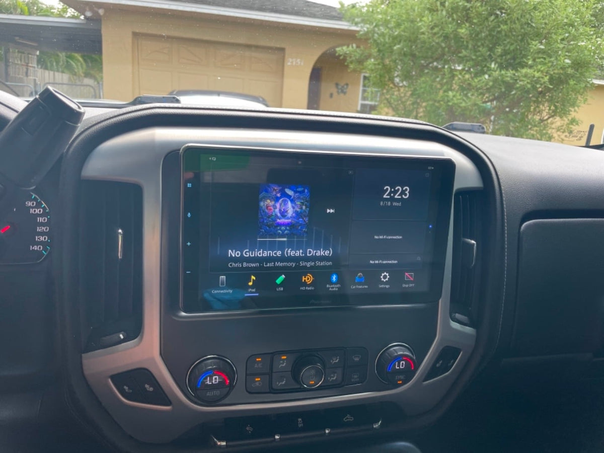 American International GMK-329BM Double DIN Black Stereo Dash Kit with Optional Storage Pocket for 2015-Up Chevrolet Colorado/GMC Canyon (Metallic Black) — view 4