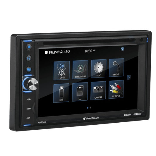 Planet Audio P9630B Double-DIN, DVD Player 6.2" Touchscreen Bluetooth