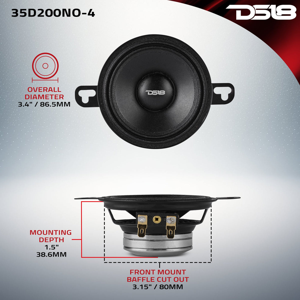 DS18 35D200NO-4 3.5" Full Range — view 8