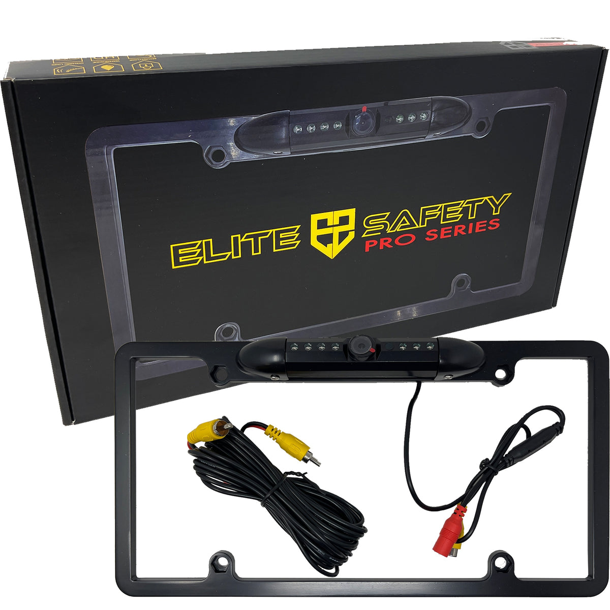 Elite Safety ES-LPFC-D-BK Frame Style License Plate Camera w/ LED