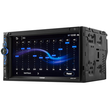 6.9" Touchscreen Mechless Double-DIN Headunit with Bluetooth, USB, Mirror Link & Car Play