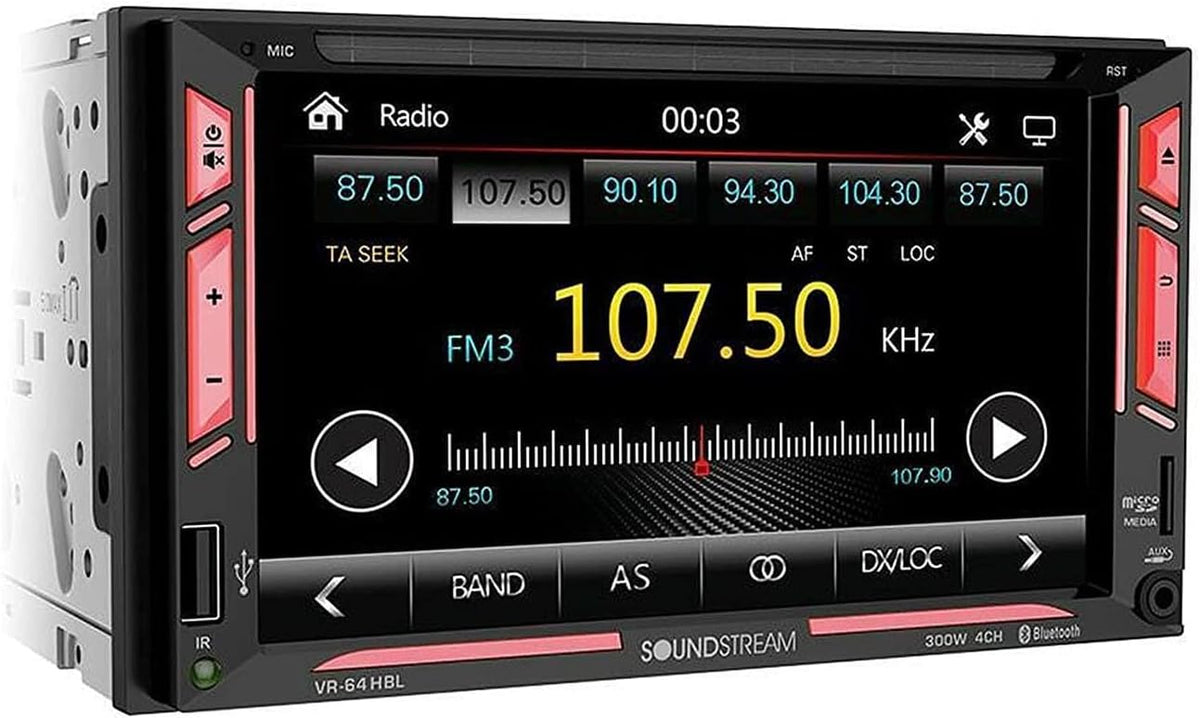 Soundstream VR-64HBL 6.2” 2-DIN DVD/CD Touchscreen Headunit w/ Bluetooth & Phone — view 2