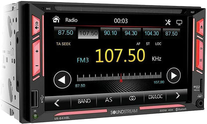 Soundstream VR-64HBL 6.2” 2-DIN DVD/CD Touchscreen Headunit w/ Bluetooth & Phone — view 2