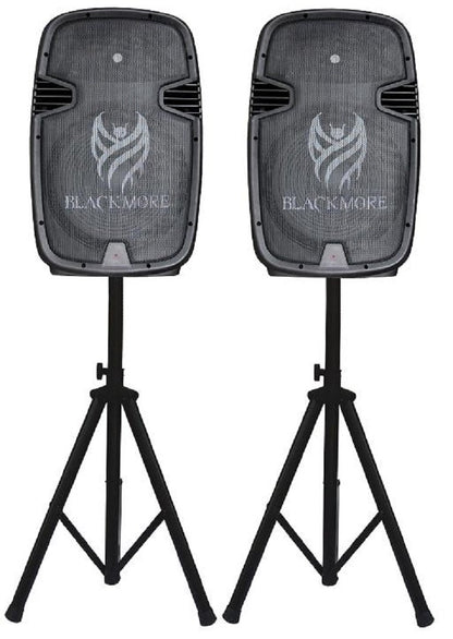 Blackmore Amplified Professional PA System with Dual 15-Inch Monitors, Black (BJC-15X2BT) — view 2