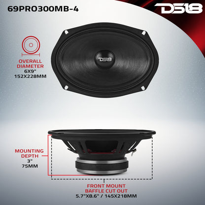 DS18 69PRO300MB-4 6x9" Mid-Bass — view 8