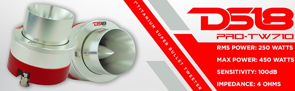 DS18 PRO-TW710 1" Pro Aluminum High Compression Neodymium Super Bullet Tweeter — view 2