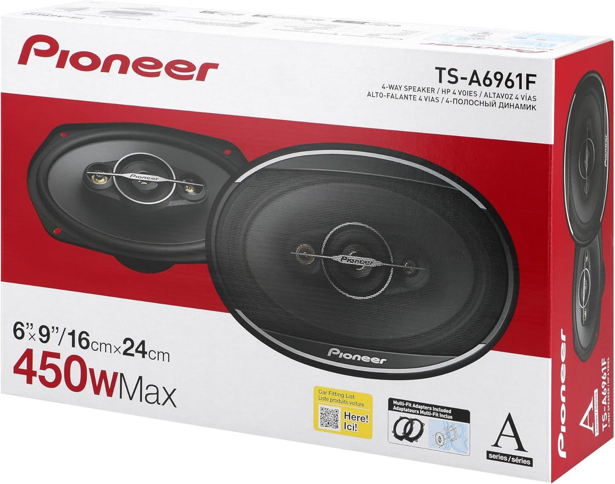 Pioneer TS-A6961F 6" x 9" 450W 4-Way Full-Range Coaxial Speakers, Max Power, 2 Pack — view 3