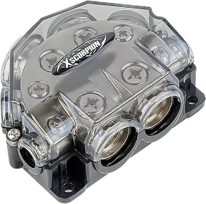 XScorpion MANL3034P Mini ANL Fused Distribution Block 3 - 1/0G Input to 3 - 4G Output Platinum — view 2