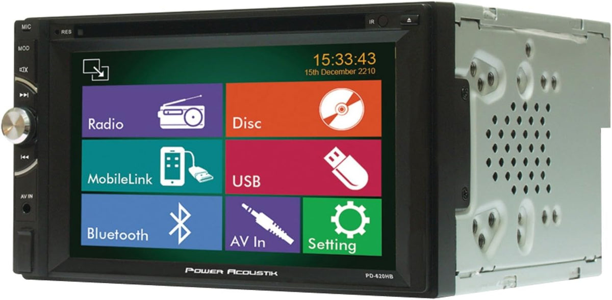 Power Acoustik PD-620HB | Double DIN DVD AM/FM Receiver 6.5-Inch Touchscreen Monitor and Mobile Link MHL Input — view 3