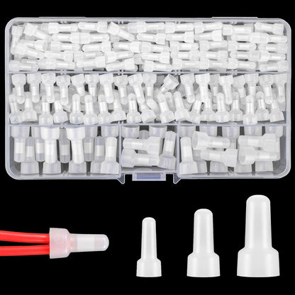 Xscorpion CC1614-1 Closed End Crimp Cap Gauge Wire Connector Terminal 1000/bag, Clear — view 4