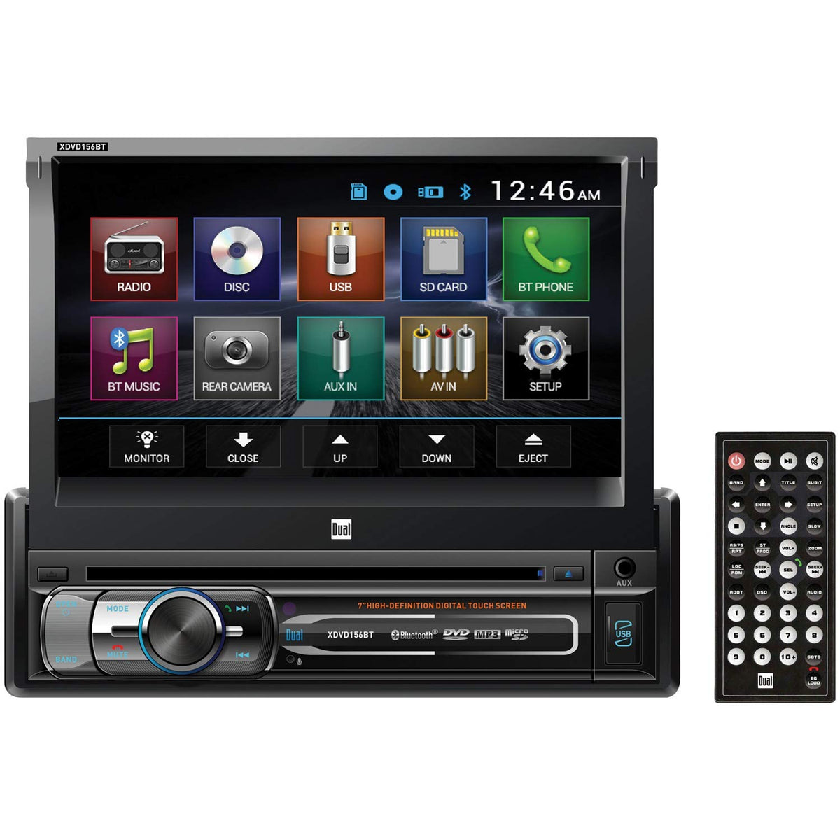 Dual Electronics 7″ AV DVD Receiver – XDVD156BT — view 1