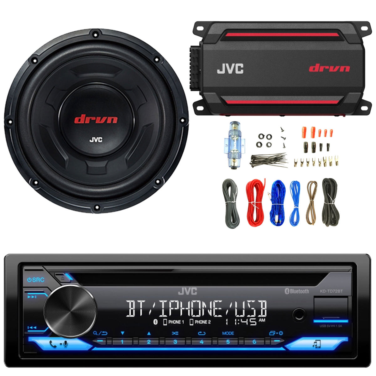 JVC KD-TD72BT CD Receiver featuring Bluetooth® / USB / 13-Band EQ / JVC Remote App Compatibility — view 1