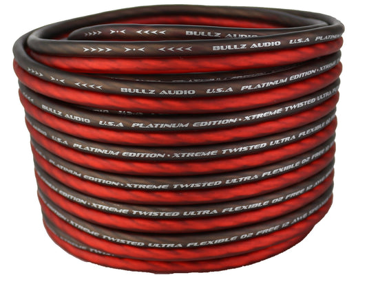 Bullz Audio BPES14.50 50' True 14 Gauge AWG Car Home Audio Speaker Wire Cable Spool (Clear Red/) — view 3