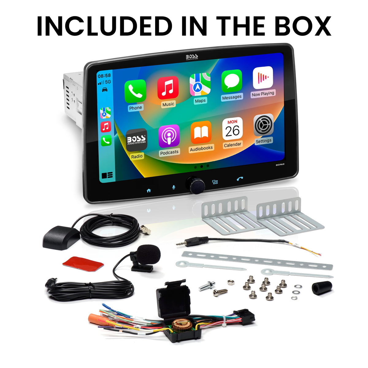 BOSS Audio Systems BCPA9 Car Stereo - Apple CarPlay, Android Auto, 9 Inch LCD Touchscreen, Bluetooth, No CD DVD Player, AM/FM Radio Receiver — view 4