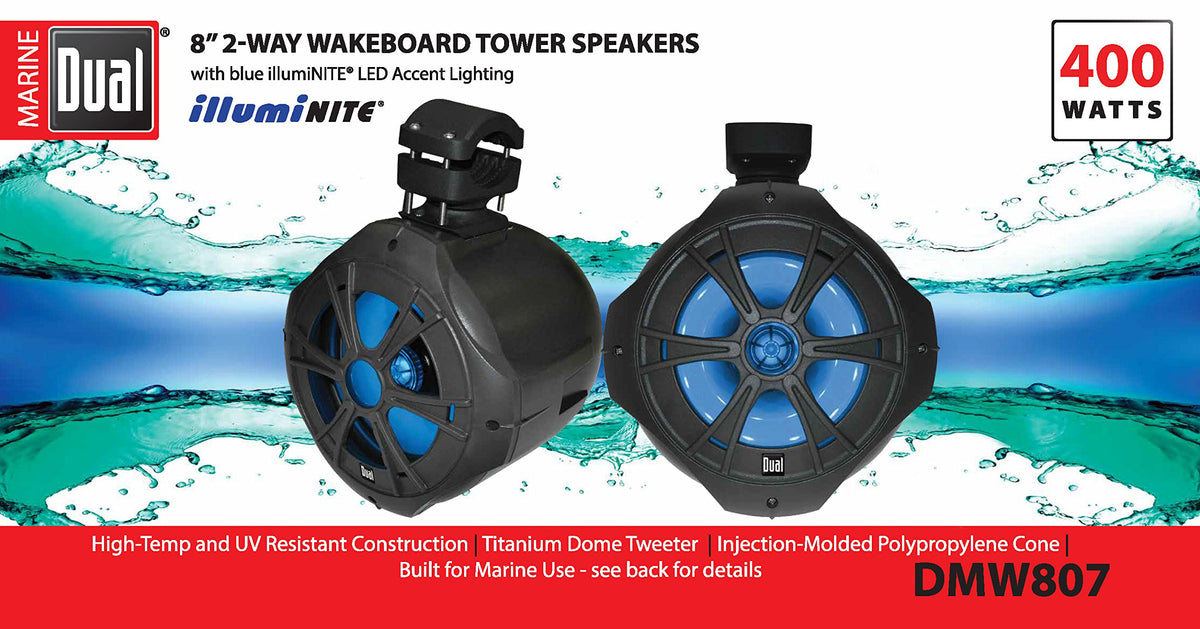 Dual 8″ 2-Way Wakeboard Tower Speakers – DMW807 — view 1