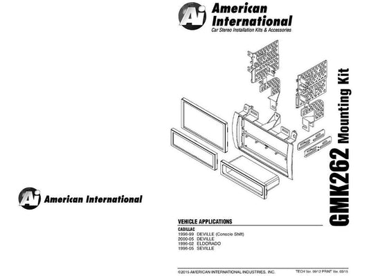 American International GMK262 1996-2005 Cadillac DIN/Double DIN Dash Kit — view 1