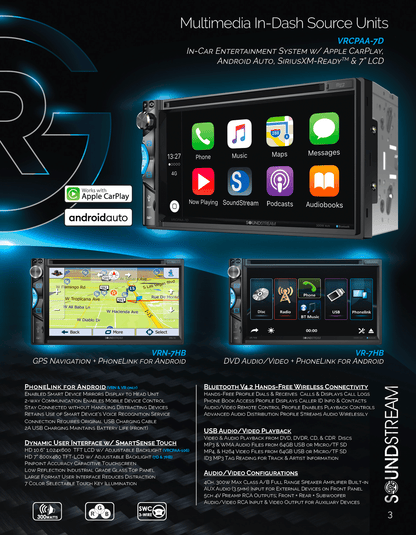 Soundstream VR-7HB Reserve 7" DVD Multimedia Source Unit w/ Android PhoneLink — view 3