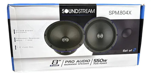 Soundstream SPM.804X | 8" Pro Audio Midrange Speaker 550W (Pair) — view 1