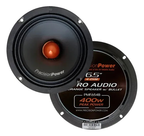 Precision Power PMF.654B 6.5" Bullet Audio Midrange Speakers, Black — view 1