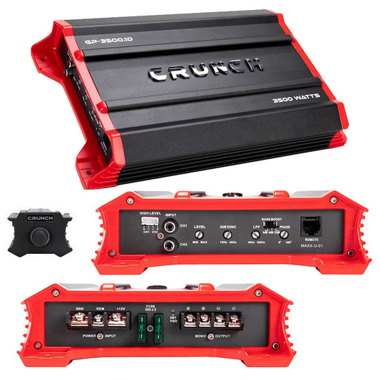 Crunch GP-3500.1D Ground Pounder Series 3500W Max Power, Class-D Mono Subwoofer Car Amplifier — view 2