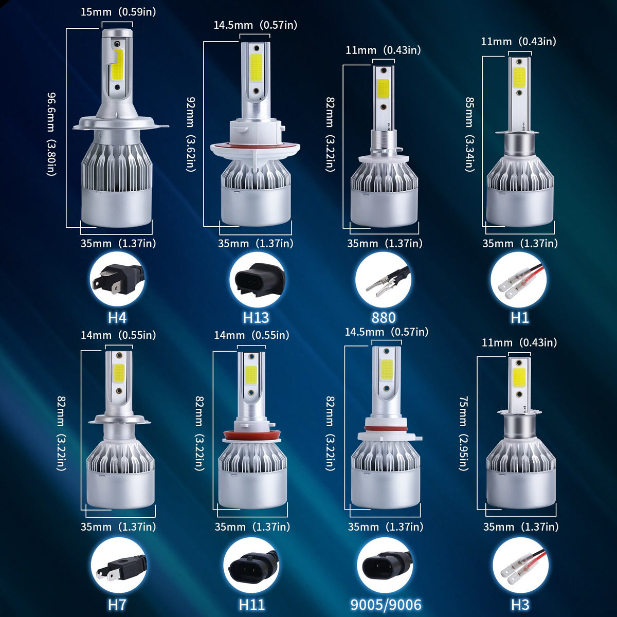 Unbranded H1-36W-6000K-LED H1 36W LED Car Light Lamp Front Headlight Kit Single Beam Bulb White 6000K — view 1