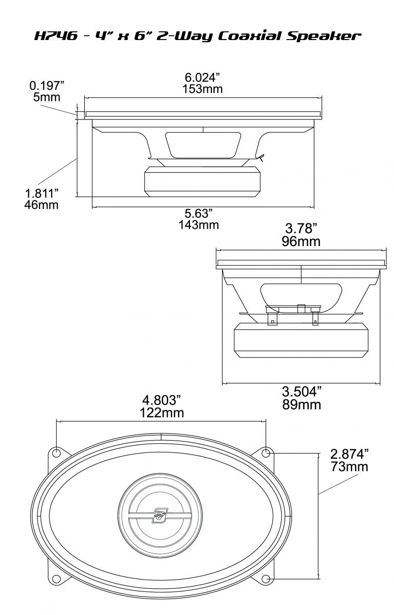 Cerwin Vega H746 4"× 6" HED 2-Way Coaxial Speakers - H746 — view 6