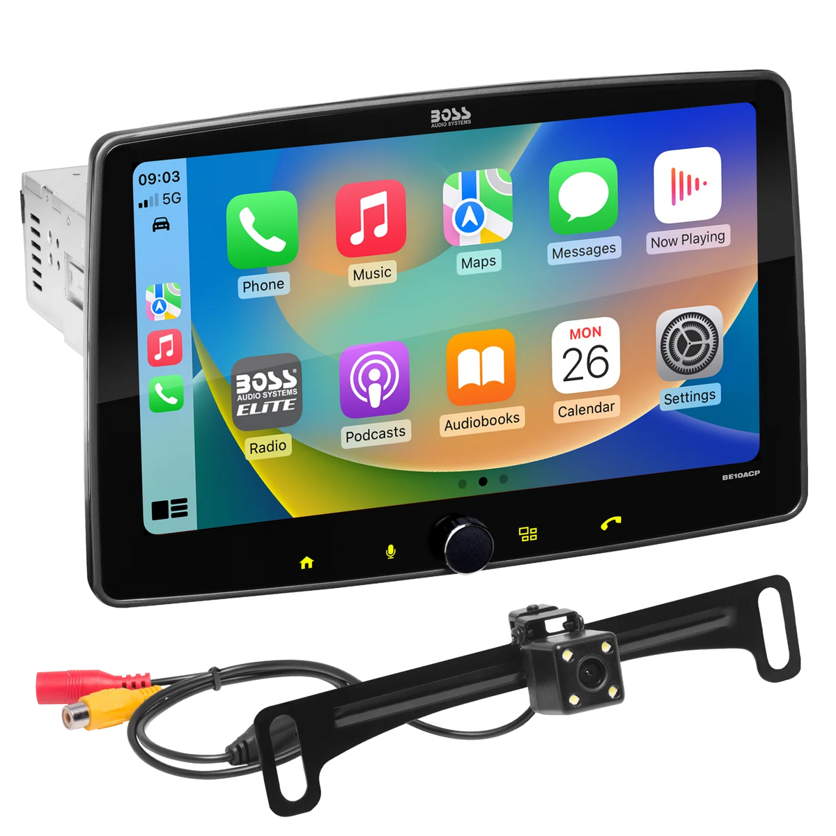 BOSS Audio Systems BE10ACP-C Elite BE10ACP.XC Single DIN Car Stereo Apple CarPlay, Android Auto, 10.1 Inch Touchscreen, Sirius XM-Ready, Bluetooth + Backup Camera — view 1