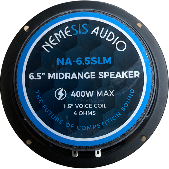 Nemesis Audio NA-6.5SLM 6.5″ Slim Mount Midrange Speaker 400W Max 200W RMS 1.5″ Voice Coil 4-Ohm — view 1