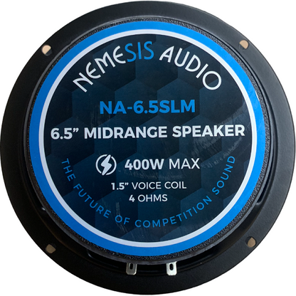 Nemesis Audio NA-6.5SLM 6.5″ Slim Mount Midrange Speaker 400W Max 200W RMS 1.5″ Voice Coil 4-Ohm — view 1
