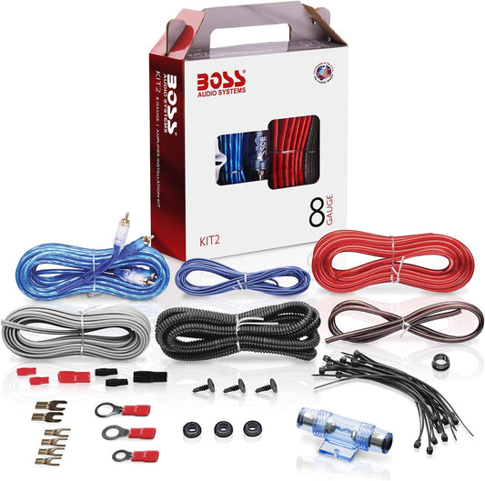 BOSS Audio Systems KIT2 8 Gauge Complete Car Amplifier Installation Wiring Kit — view 1