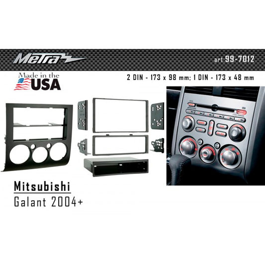 Metra 99-7012 Single or Double DIN Installation Kit for 2004-2012 Mitsubishi Galant with Automatic Climate Control — view 2
