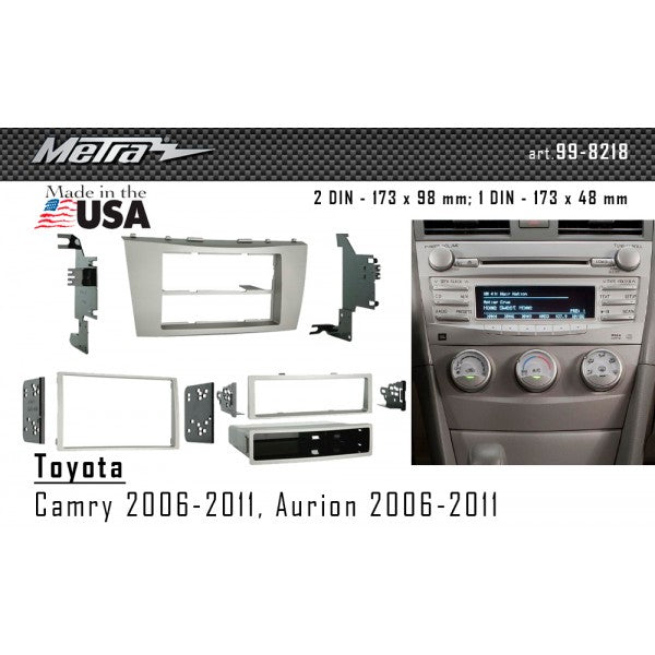 Metra 99-8218 Single or Double DIN Dash Kit for 2007-2011 Toyota Camry and Camry Hybrid Vehicles — view 4