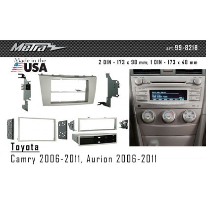Metra 99-8218 Single or Double DIN Dash Kit for 2007-2011 Toyota Camry and Camry Hybrid Vehicles — view 4