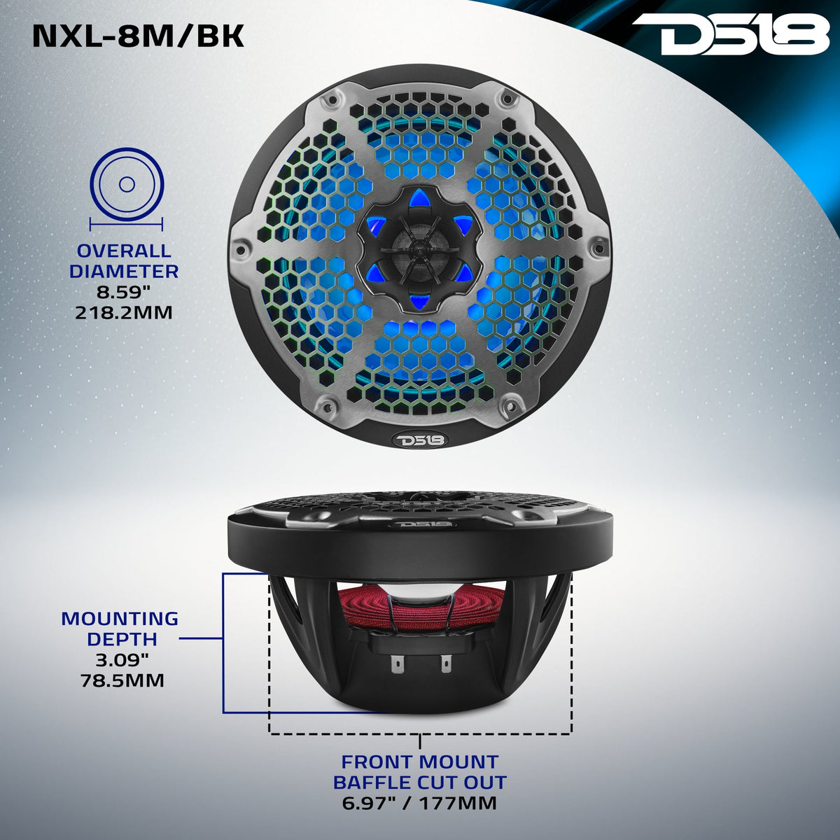 DS18 NXL-8M/BK 8" — view 10
