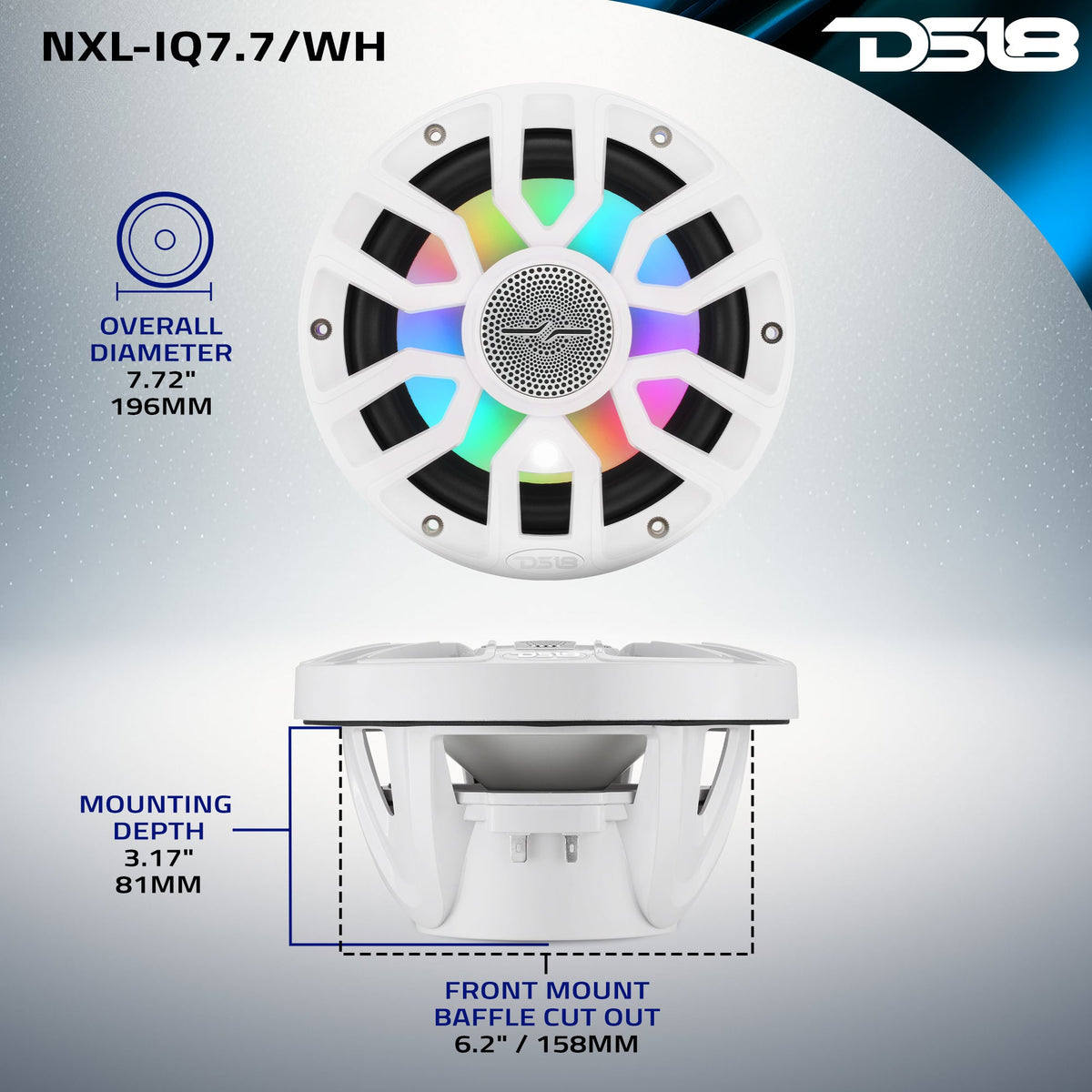 DS18 NXL-IQ7.7/WH 7.7" Bullet Tweeter — view 7