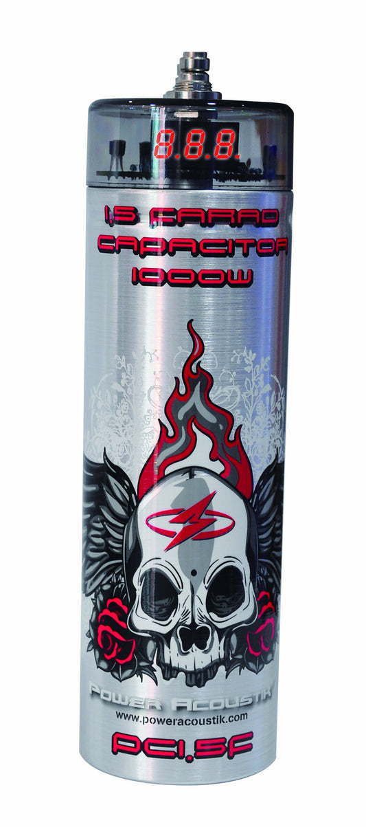 Power Acoustik PC1.5F 1.5 Farad Digital Power Capacitor with Voltage Display — view 1