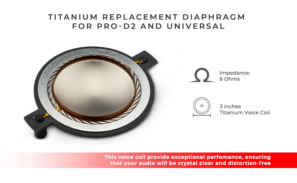 DS18 PRO-D2VC 3" Titanium Replacement Diaphragm For PRO-D2 & Universal 8Ohm — view 2