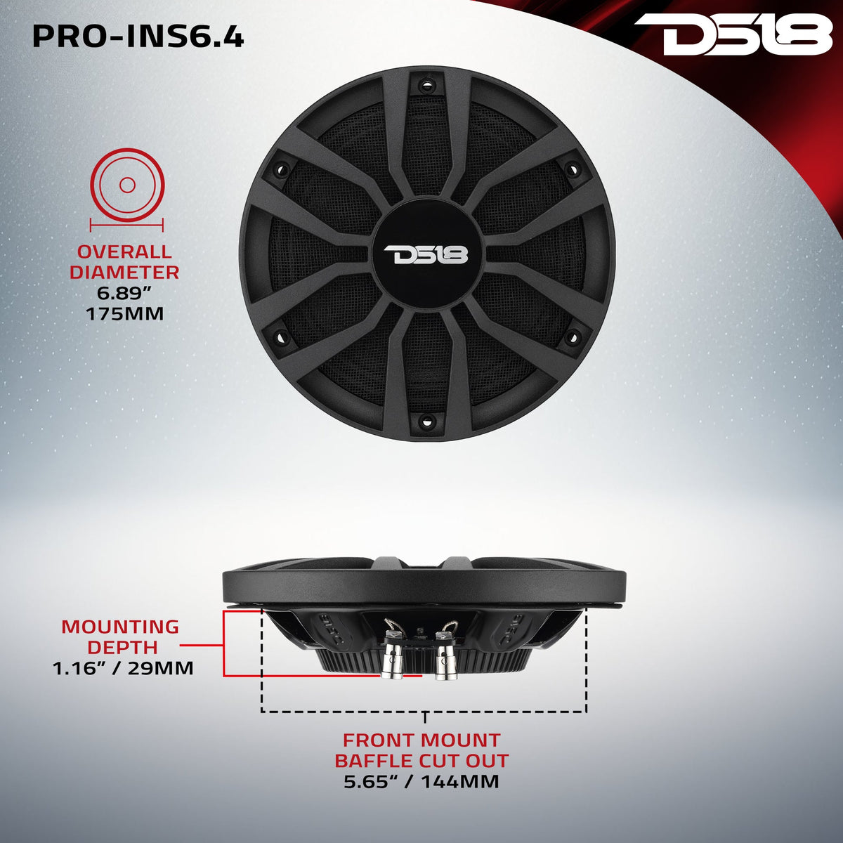 DS18 PRO-INS6.4 6.5" Ultra Shallow — view 7
