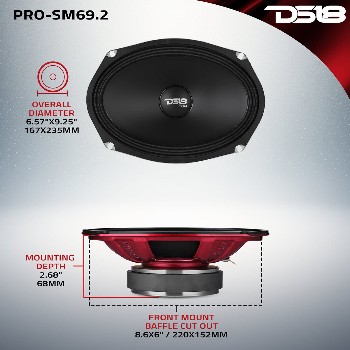 DS18 PRO-SM69.2 6x9" Mid-Range — view 8