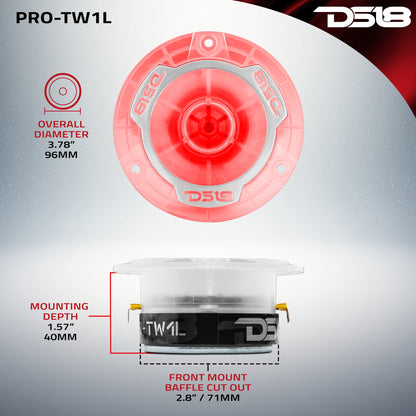 DS18 PRO-TW1L 3.8" RGB LED Lights FERRITE TWEETERS — view 7