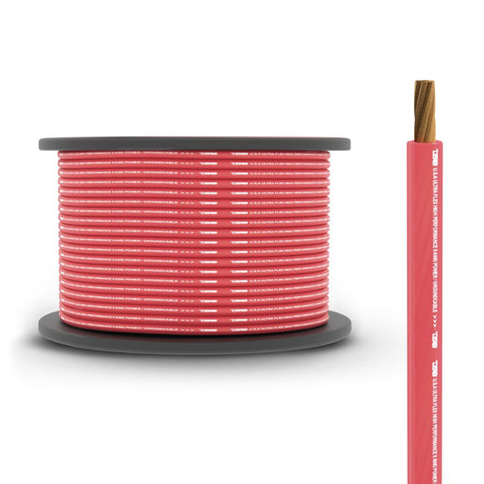 DS18 PW-8GA-250RD 8-GA Red RCA WIRES LEVEL 1 RCA WIRES