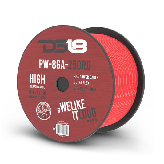 DS18 PW-8GA-250RD 8-GA Red RCA WIRES LEVEL 1 RCA WIRES — view 2