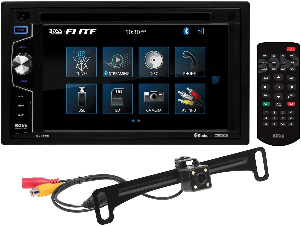 BOSS Audio Systems Elite Series BV755BLC Car Stereo - Double Din, 6.2 Inch Touchscreen, Bluetooth, CD DVD Player, AM/FM Radio Receiver, Backup Camera, Wireless Remote Control, USB, SD, Aux In — view 5