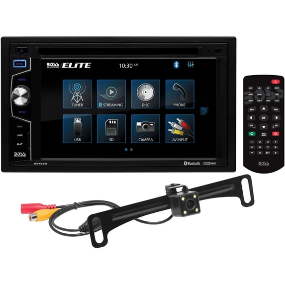 BOSS Audio Systems Elite Series BV755BLC Car Stereo - Double Din, 6.2 Inch Touchscreen, Bluetooth, CD DVD Player, AM/FM Radio Receiver, Backup Camera, Wireless Remote Control, USB, SD, Aux In — view 3